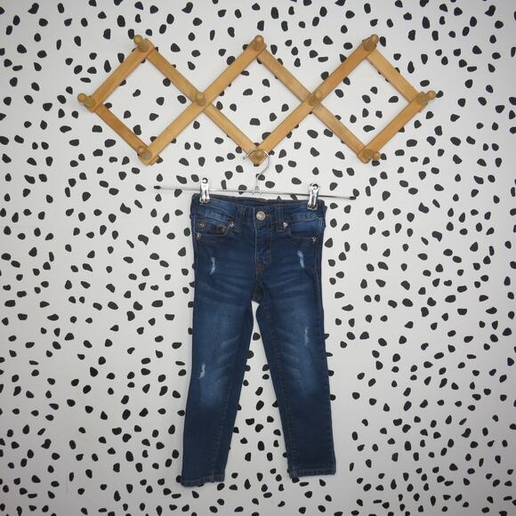 True Religion Dark Wash Distressed Toddler Skinny Jeans - Picture 1 of 7
